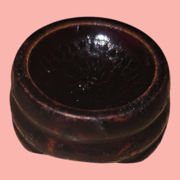 Vintage Cloisonne Egg Flowers Motif Wood Stand 1950s - Picture 6 of 7